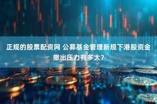 正规的股票配资网 公募基金管理新规下港股资金撤出压力有多大？